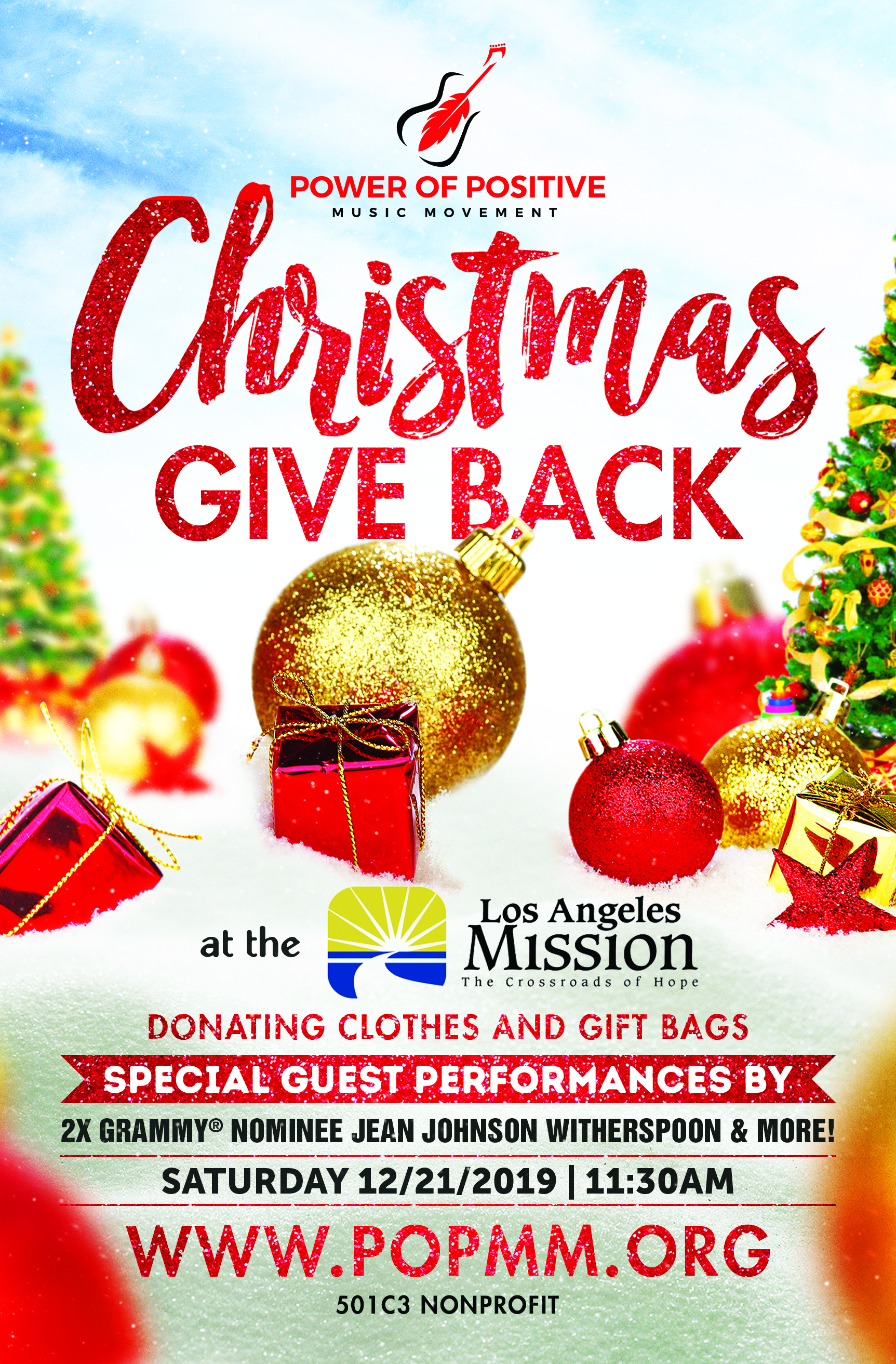 Power of Positive Music Movement Christmas Give Back Los Angles Mission